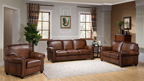 Royale Camel Brown Leather Living Room Set from Amax Leather | Coleman ...