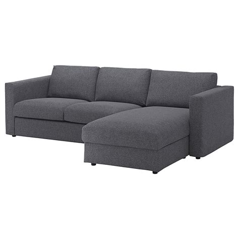 FINNALA sofa, with chaise/Gunnared medium gray - IKEA