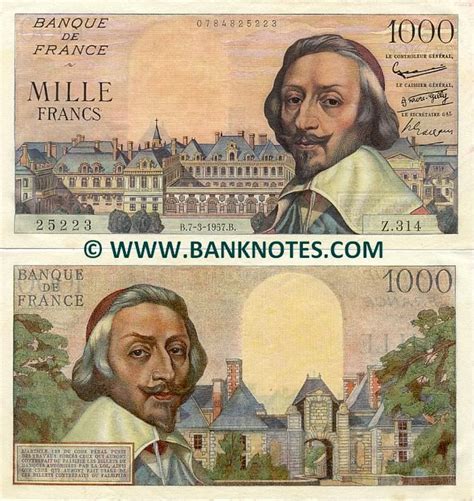 France 1000 Francs 1953-1957 | Bank notes, Banknotes money, Banknotes ...