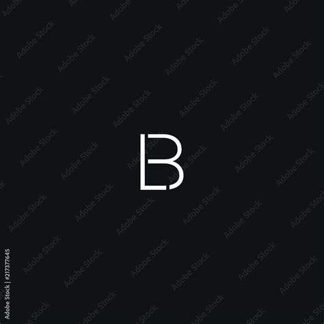 Creative unique modern LB black and white color initial based icon logo ...