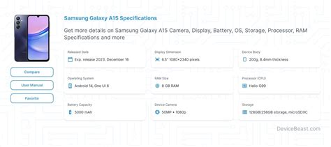 Samsung Galaxy A15 Specifications | DeviceBeast.com