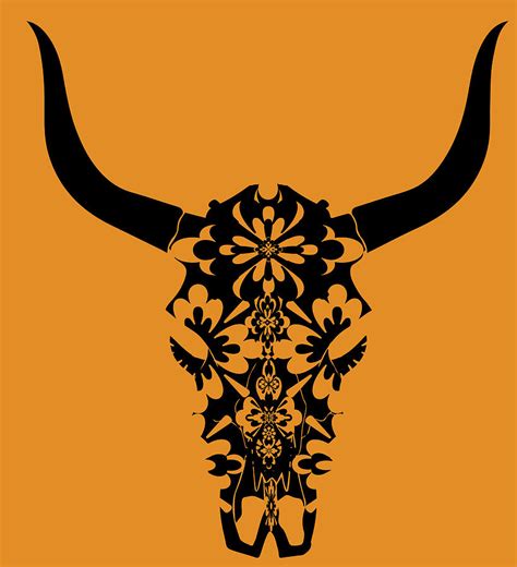 Wild-west-cow-skull-horns-black-white-vector-clip-art-illustrati ...