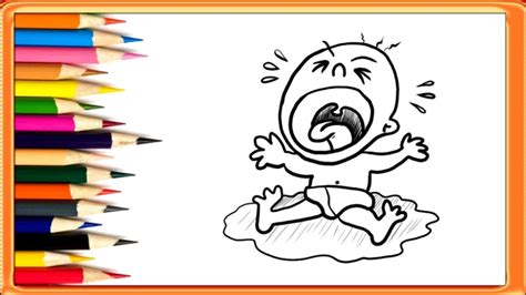 Drawing of A crying Baby || The Best Drawing for Kids - YouTube