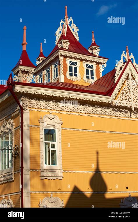 Russia, Tomsk Federation, Tomsk, wooden architecture, the Peacock house ...