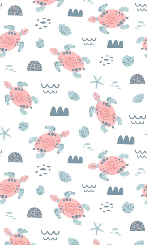 Colorful fabrics digitally printed by Spoonflower - Pink sea turtles in ...