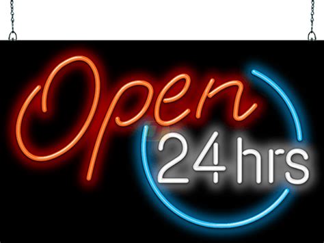 24 Hours Neon Signs - Open 24 Hours Neon Signs | Jantec Neon