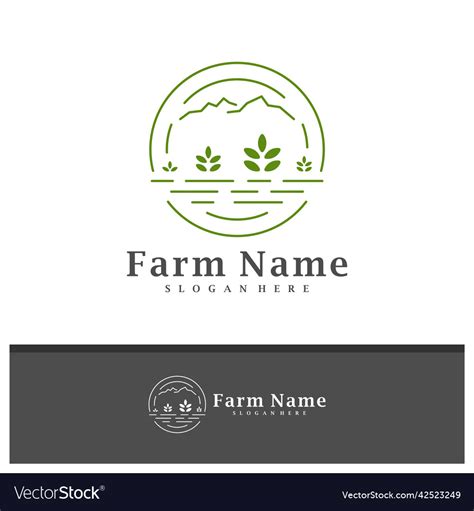 Nature farm logo design creative farm logo Vector Image