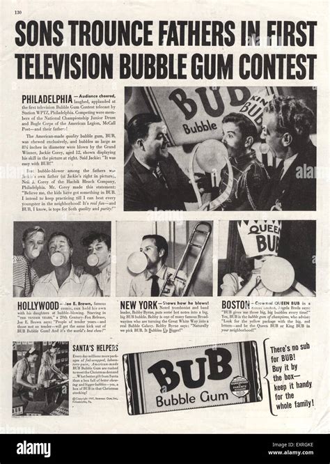 1940s USA Bub Bubble Gum Magazine Advert Stock Photo - Alamy