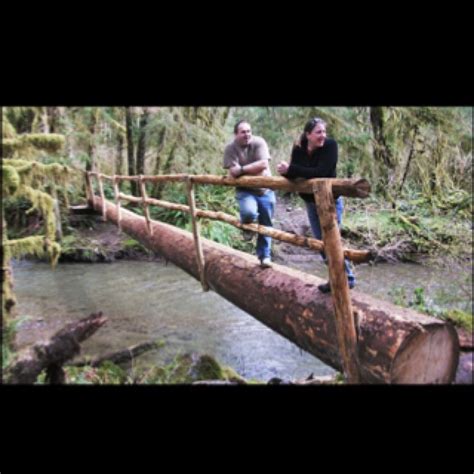 Simple log bridge | Garden bridge, Garden in the woods, Backyard bridges