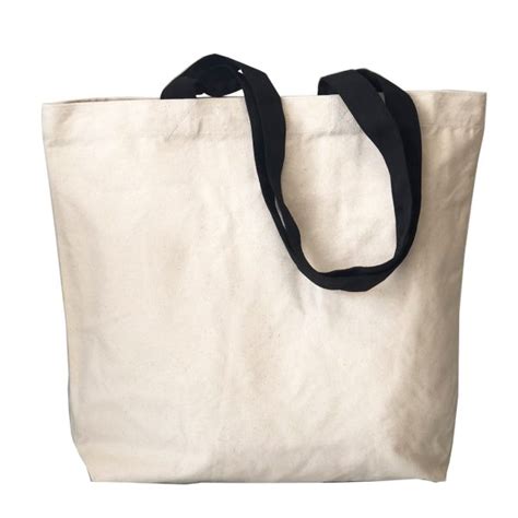 Stock Canvas Tote Bag Black Handles