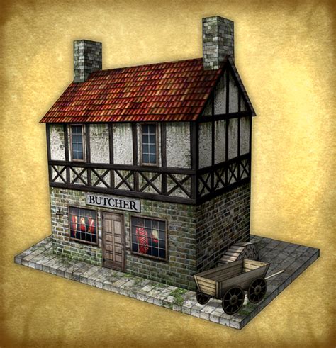 Butcher's Shop Paper Model | Dave's Games