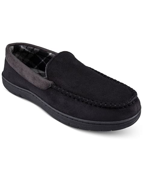 Haggar Men's Microsuede Fleece-Lined Venetian Slippers - Macy's