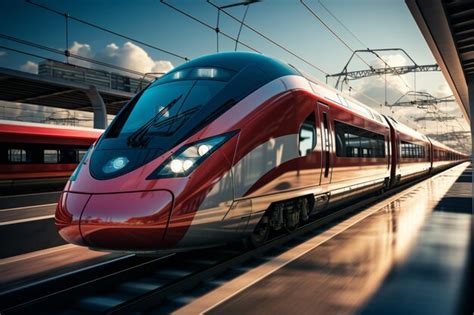 Premium AI Image | Rapid transit in motion High speed train leaves a ...