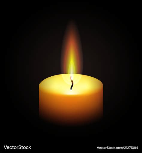 Realistic paraffin burning candle Royalty Free Vector Image