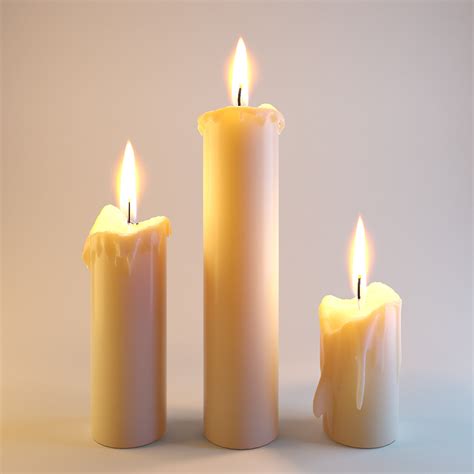 melted candles 3d model