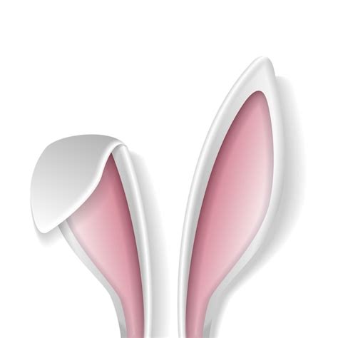 Premium Vector | Rabbit ears Voluminous white ears of the Easter Bunny