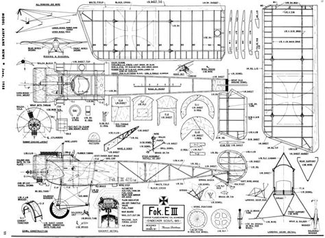 Fokker E-III Plans - AeroFred - Download Free Model Airplane Plans