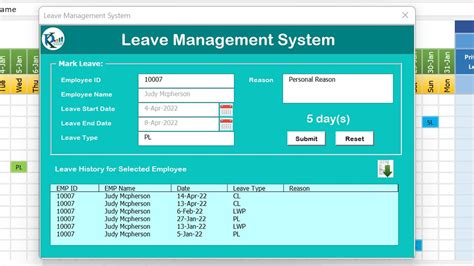 Leave Management System in Excel - YouTube