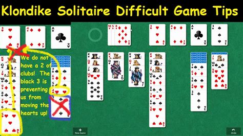 Klondike Solitaire Difficult Game Tips - YouTube