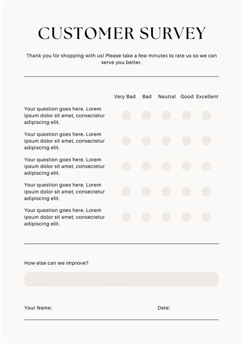 Questionnaire Format For Survey