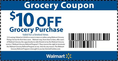 Rare Walmart Coupon $10 off Groceries with Pickup