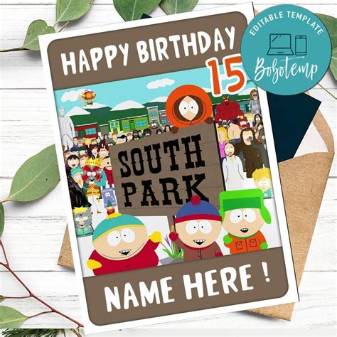 South Park Personalized Birthday Card | Bobotemp