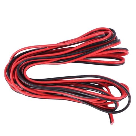 20 GAUGE PER 3 METER RED BLACK ZIP WIRE AWG CABLE POWER GROUND STRANDED ...