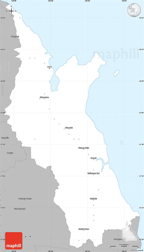 Gray Simple Map of Cairns