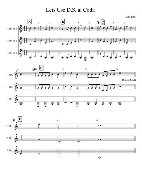 Lets Use D.S. al Coda Sheet music for French Horn (Mixed Trio ...