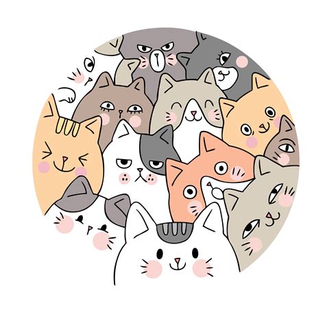 Premium Vector Cat Cartoon Cute Kawaii Anime Doodle Coloring Page In ...