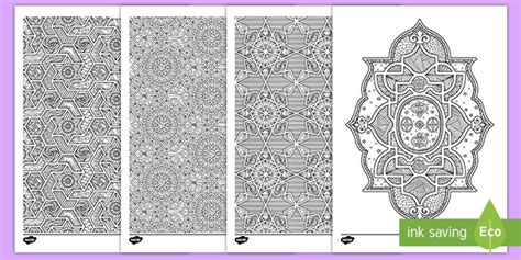 Islamic Pattern Colouring Sheets - Islamic Art