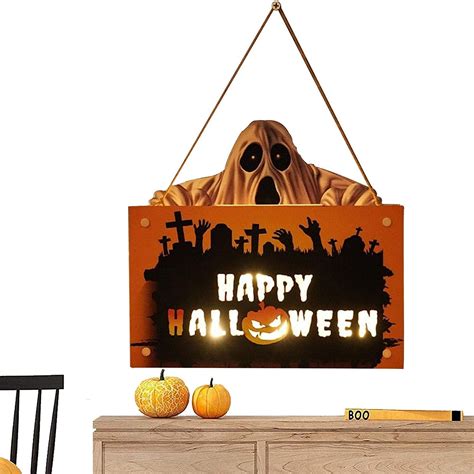 Halloween Door Sign With Lights - Dzordz Shop