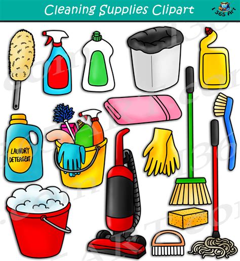 Cleaning Supplies Clipart Set Download - Clipart 4 School