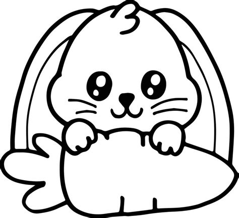 Easy Cute Bunny Coloring Page | Wecoloringpage.com