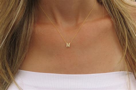 Goldfilled Initial Necklace - Gold Letter Necklace - Tiny Initial ...