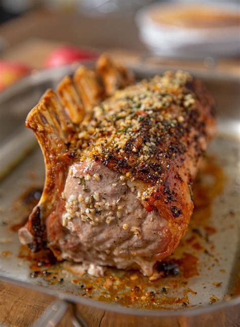 Roasted Garlic Herb Rack of Pork Recipe - Dinner, then Dessert