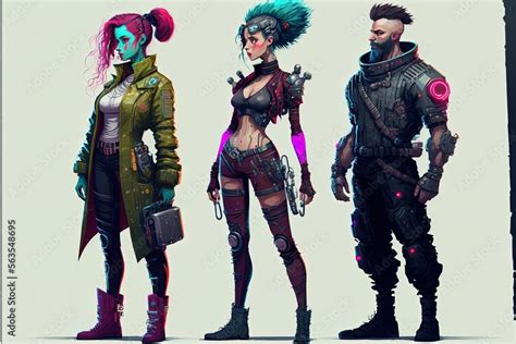 Concept art cyberpunk characters. Avatar character illustratinons ...