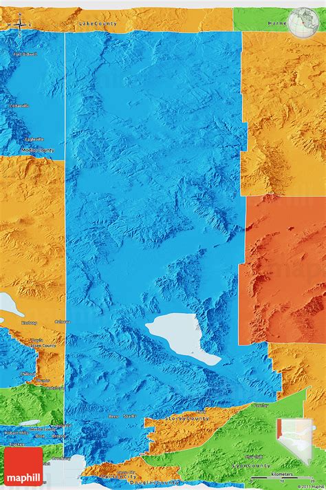 Political Panoramic Map of Washoe County