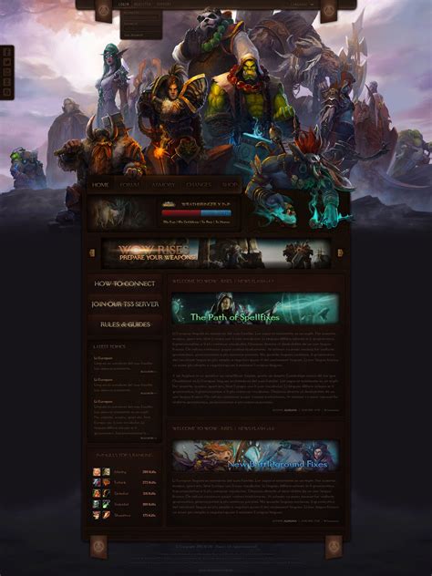 WoW Rises - A World of Warcraft Website Design | Free website templates ...