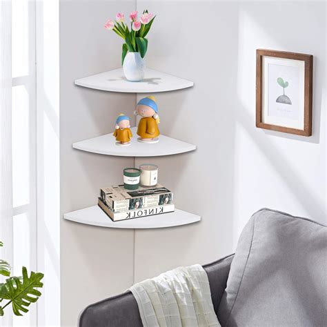 Buy Greensen Corner Wall Shelf, Floating Wall Shelf 3 Tier Corner ...