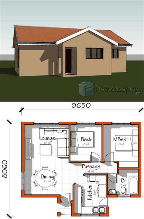 2 Room House Plans Low Cost Bedroom Plan Nethouseplansnethouseplans