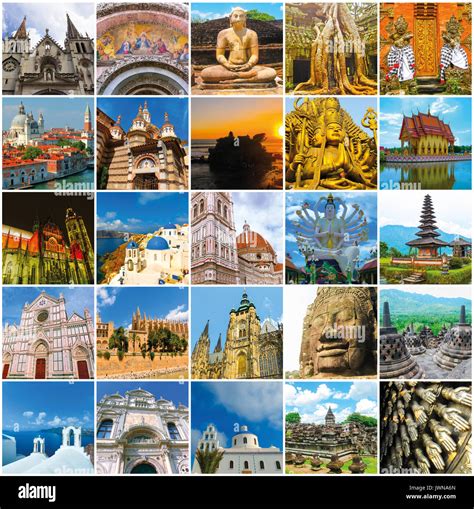 World Monuments Collage Stock Photo - Alamy