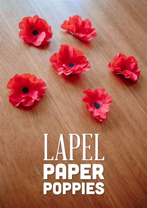 Lapel Paper Poppies | November crafts, Crafts for seniors, Remembrance ...