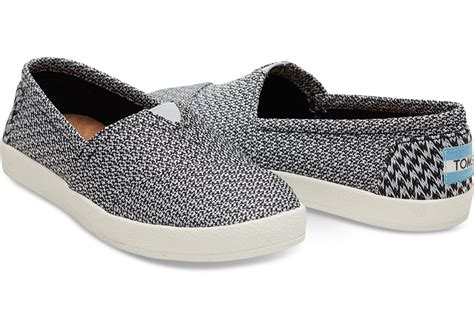 TOMS Rubber Black Grey Mesh Women's Avalon Slip-ons - Lyst