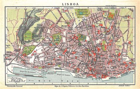 Detailed old map of Lisbon city | Lisbon | Portugal | Europe | Mapsland ...