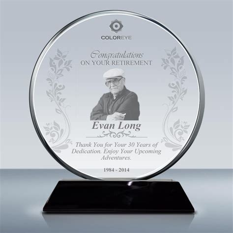 Retirement Gift Crystal Plaque – Progress Award (019) – Goodcount 3D ...