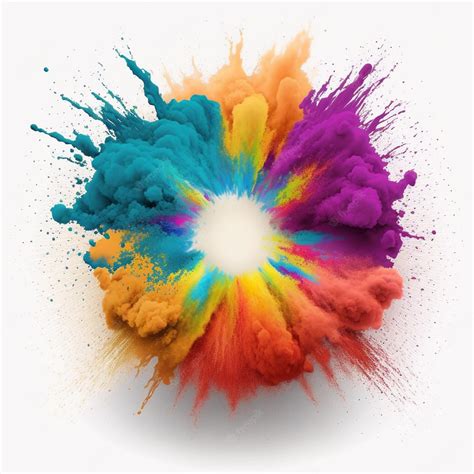 Premium Photo | Holi powder Color splash paints round border isolated ...