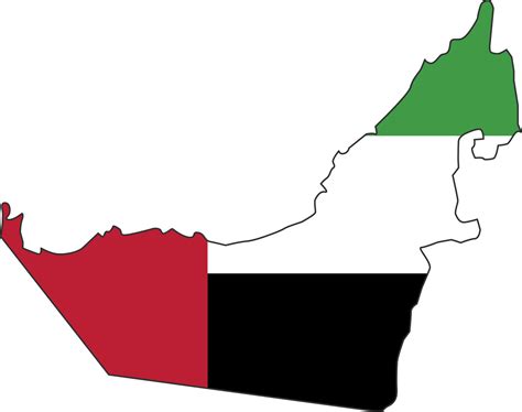 United Arab Emirates map city color of country flag. 12221821 PNG