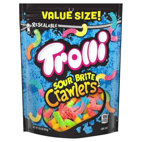 Trolli Sour Brite Candy Crawlers Gummi Worms – 28.8oz | Gummy candy ...