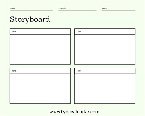 Animation Storyboard Template